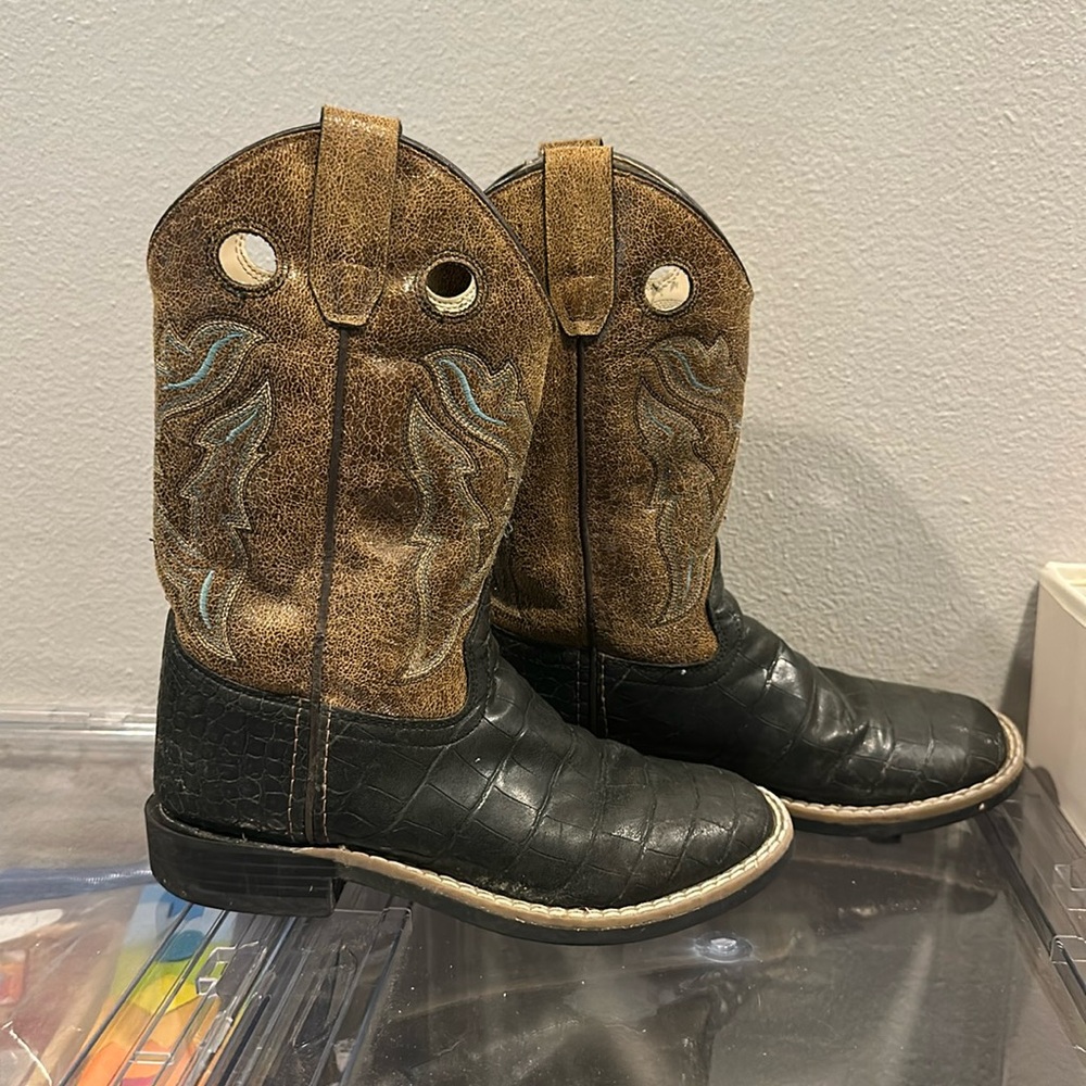 Old West Kids Cowboy Boots - size 3D